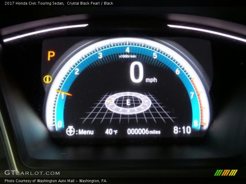 Crystal Black Pearl / Black 2017 Honda Civic Touring Sedan