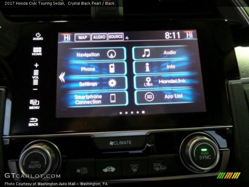 Crystal Black Pearl / Black 2017 Honda Civic Touring Sedan