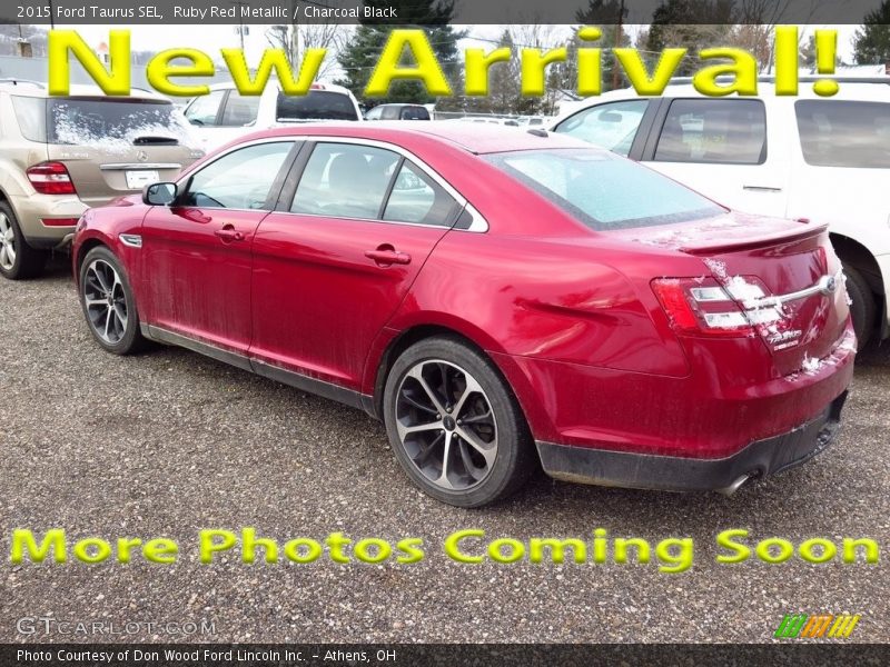 Ruby Red Metallic / Charcoal Black 2015 Ford Taurus SEL