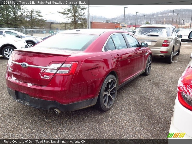 Ruby Red Metallic / Charcoal Black 2015 Ford Taurus SEL