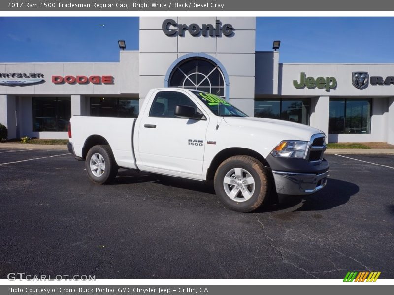 Bright White / Black/Diesel Gray 2017 Ram 1500 Tradesman Regular Cab