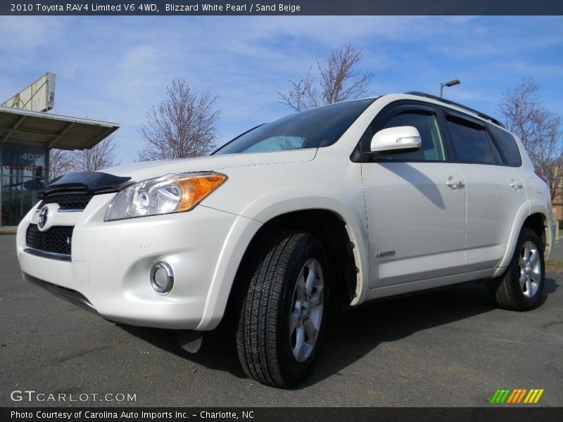 Blizzard White Pearl / Sand Beige 2010 Toyota RAV4 Limited V6 4WD