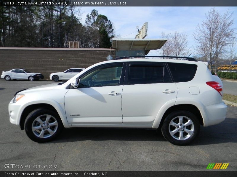 Blizzard White Pearl / Sand Beige 2010 Toyota RAV4 Limited V6 4WD