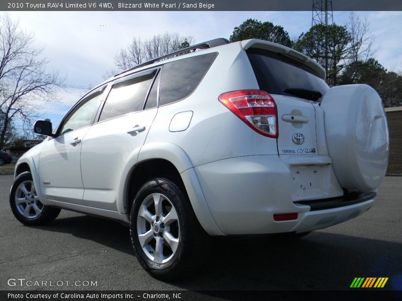 Blizzard White Pearl / Sand Beige 2010 Toyota RAV4 Limited V6 4WD