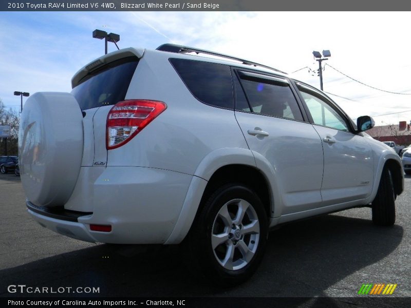 Blizzard White Pearl / Sand Beige 2010 Toyota RAV4 Limited V6 4WD