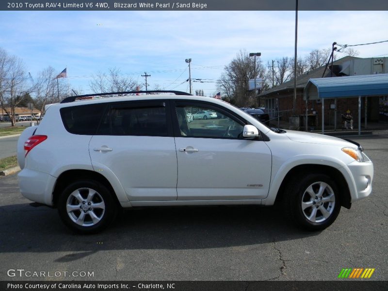 Blizzard White Pearl / Sand Beige 2010 Toyota RAV4 Limited V6 4WD