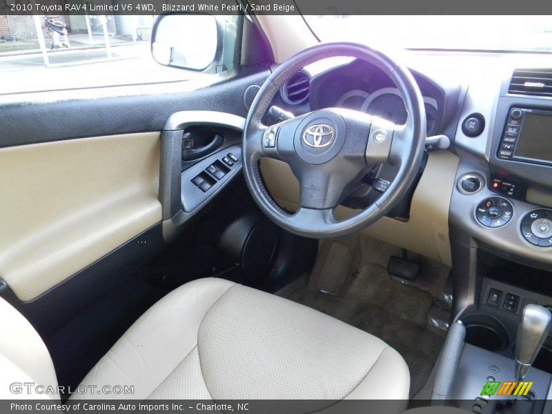 Blizzard White Pearl / Sand Beige 2010 Toyota RAV4 Limited V6 4WD