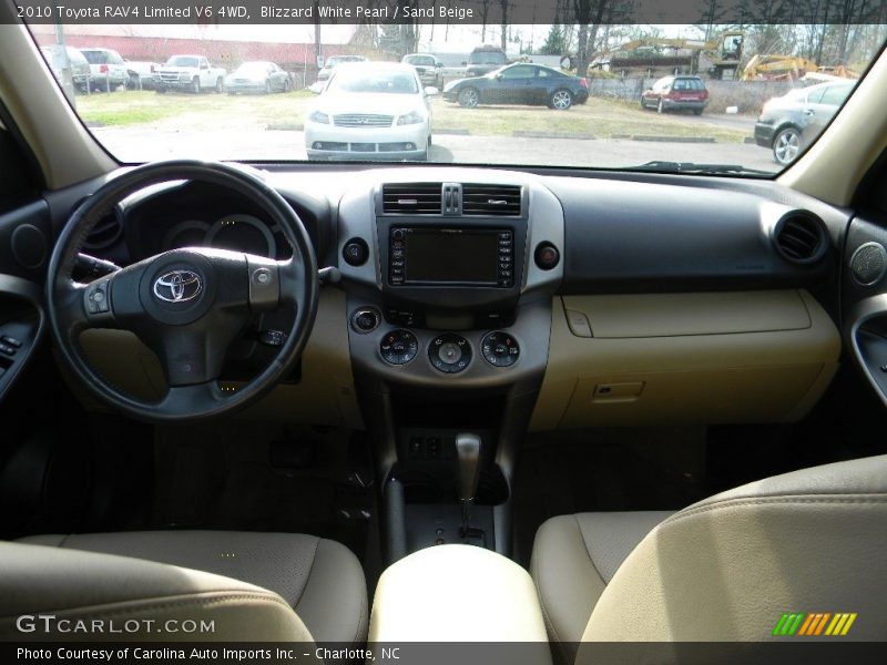 Blizzard White Pearl / Sand Beige 2010 Toyota RAV4 Limited V6 4WD