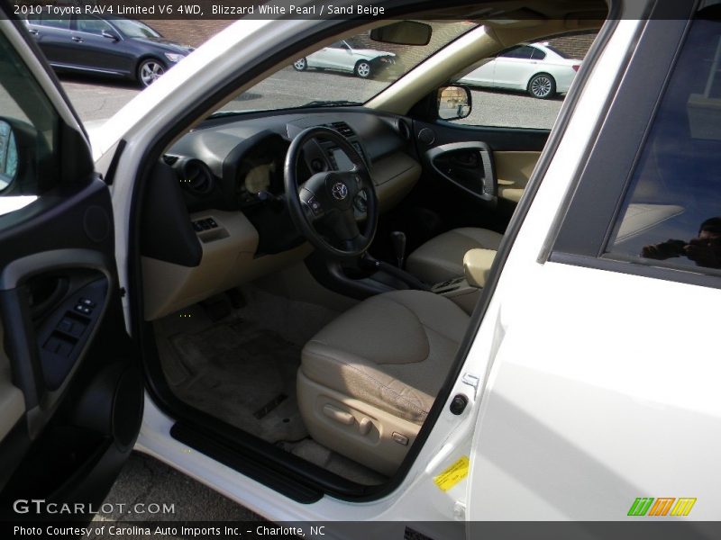 Blizzard White Pearl / Sand Beige 2010 Toyota RAV4 Limited V6 4WD