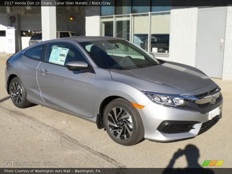 Lunar Silver Metallic / Black/Gray 2017 Honda Civic LX Coupe