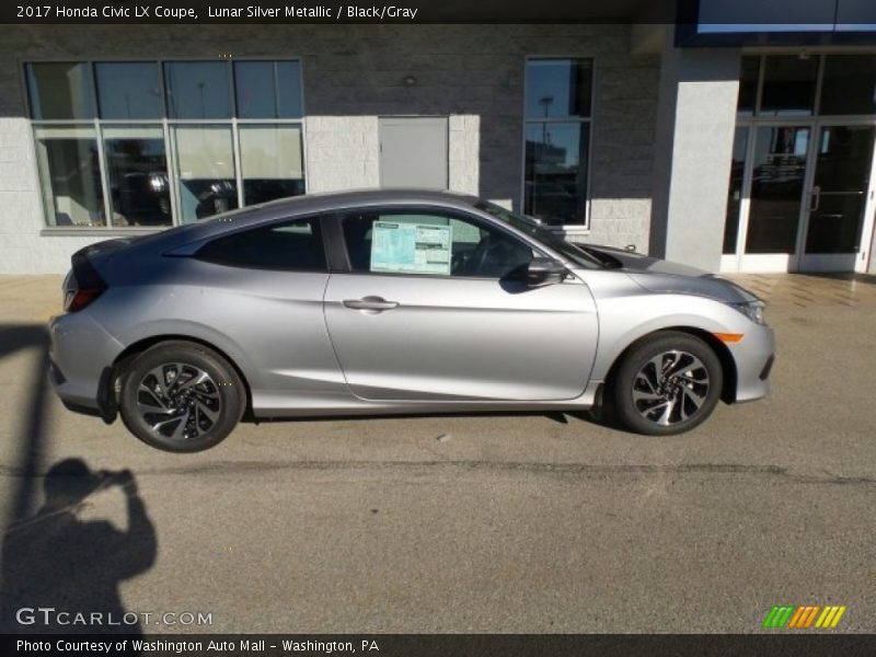 Lunar Silver Metallic / Black/Gray 2017 Honda Civic LX Coupe