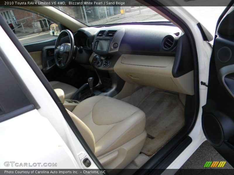 Blizzard White Pearl / Sand Beige 2010 Toyota RAV4 Limited V6 4WD