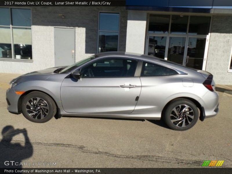 Lunar Silver Metallic / Black/Gray 2017 Honda Civic LX Coupe