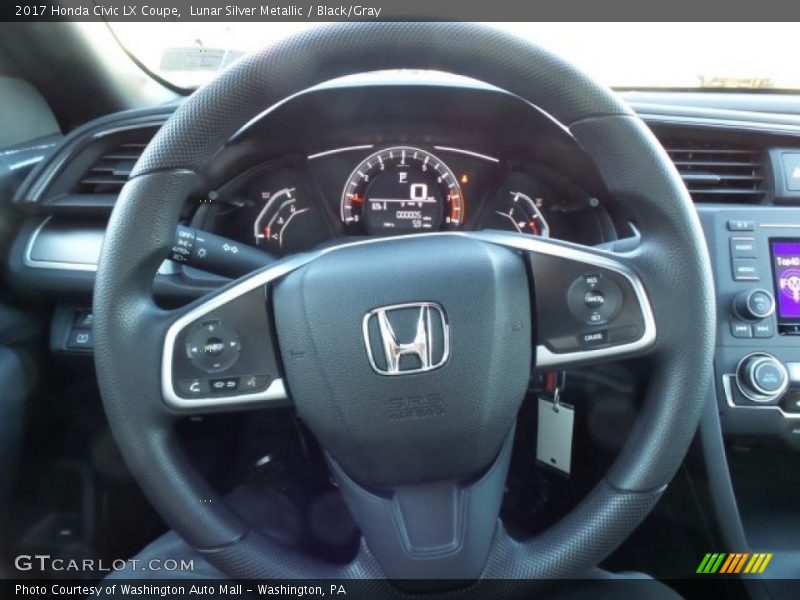 Lunar Silver Metallic / Black/Gray 2017 Honda Civic LX Coupe