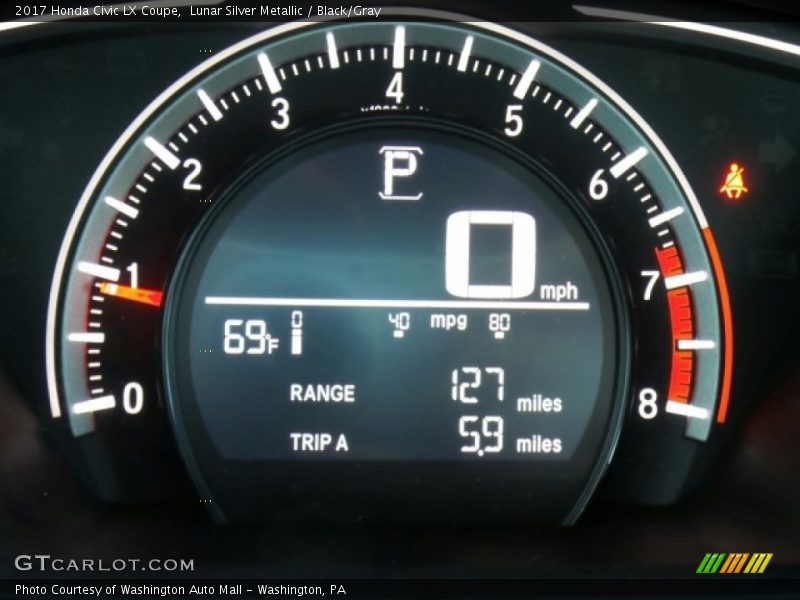 Lunar Silver Metallic / Black/Gray 2017 Honda Civic LX Coupe