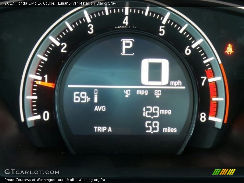 Lunar Silver Metallic / Black/Gray 2017 Honda Civic LX Coupe