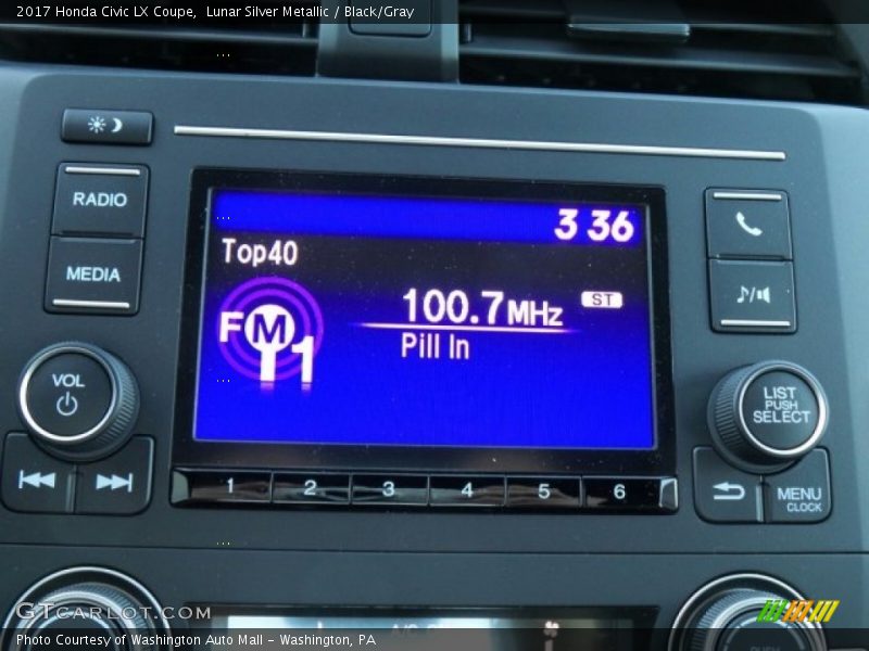 Lunar Silver Metallic / Black/Gray 2017 Honda Civic LX Coupe