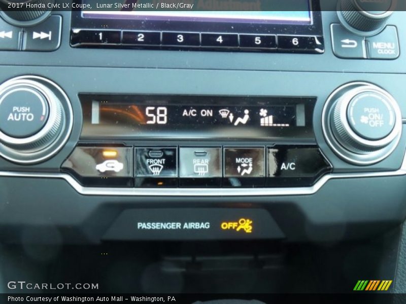 Lunar Silver Metallic / Black/Gray 2017 Honda Civic LX Coupe