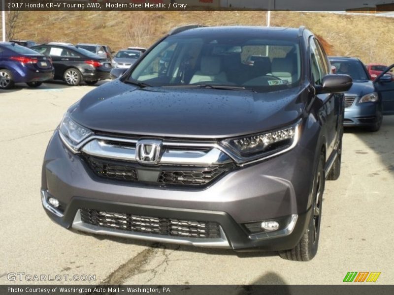 Modern Steel Metallic / Gray 2017 Honda CR-V Touring AWD