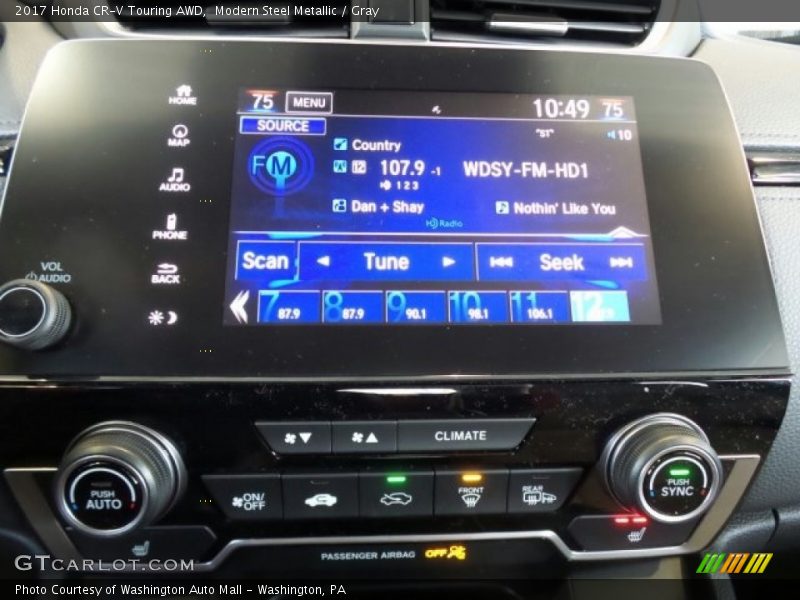 Modern Steel Metallic / Gray 2017 Honda CR-V Touring AWD
