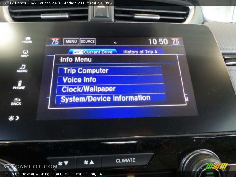 Modern Steel Metallic / Gray 2017 Honda CR-V Touring AWD