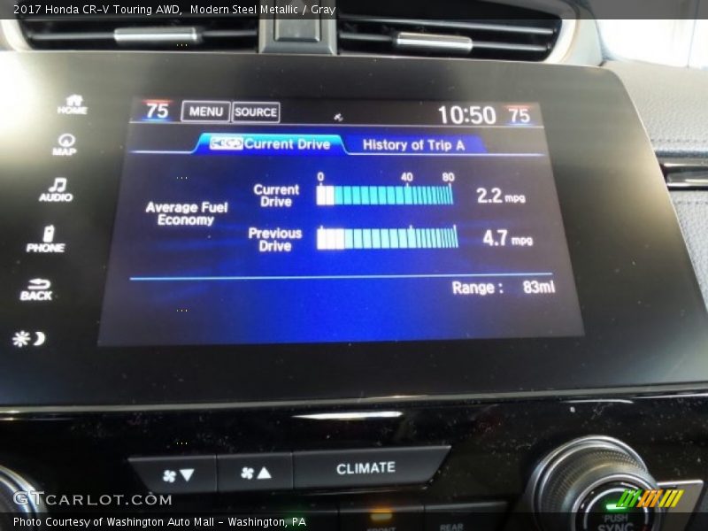 Modern Steel Metallic / Gray 2017 Honda CR-V Touring AWD
