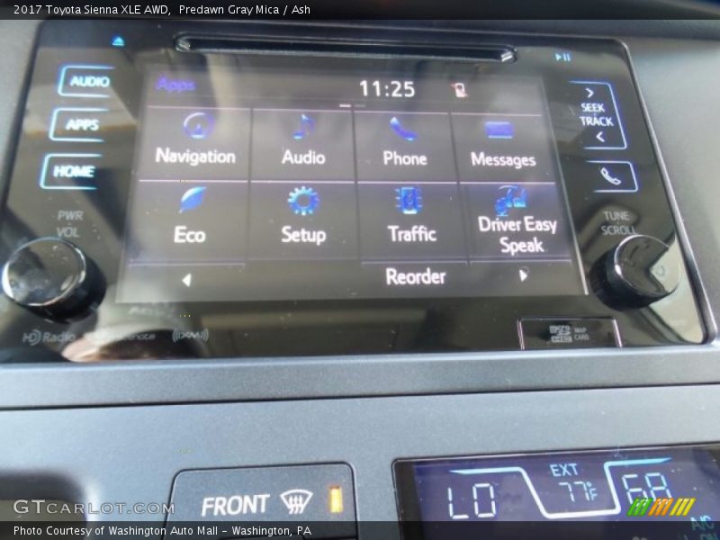 Controls of 2017 Sienna XLE AWD