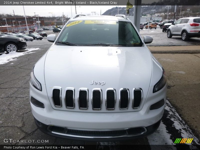 Bright White / Iceland - Black/Iceland Gray 2014 Jeep Cherokee Limited 4x4
