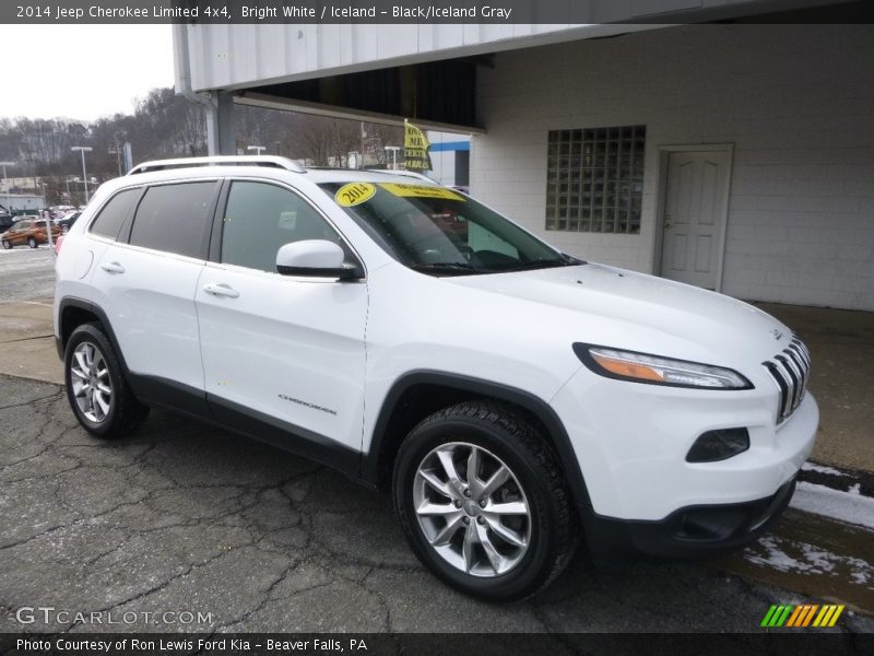 Bright White / Iceland - Black/Iceland Gray 2014 Jeep Cherokee Limited 4x4