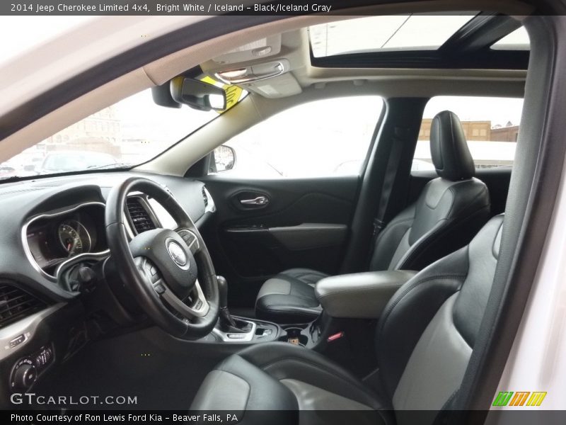 Bright White / Iceland - Black/Iceland Gray 2014 Jeep Cherokee Limited 4x4