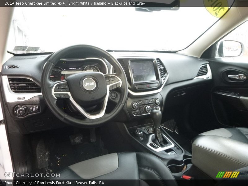 Bright White / Iceland - Black/Iceland Gray 2014 Jeep Cherokee Limited 4x4