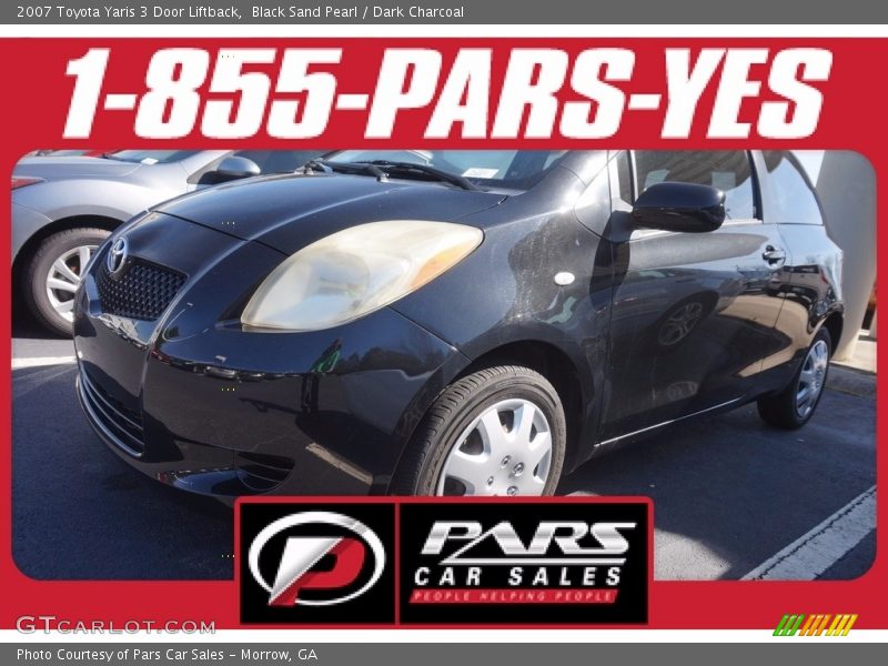 Black Sand Pearl / Dark Charcoal 2007 Toyota Yaris 3 Door Liftback
