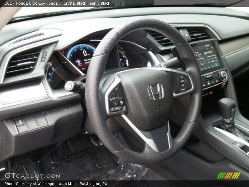Crystal Black Pearl / Black 2017 Honda Civic EX-T Sedan