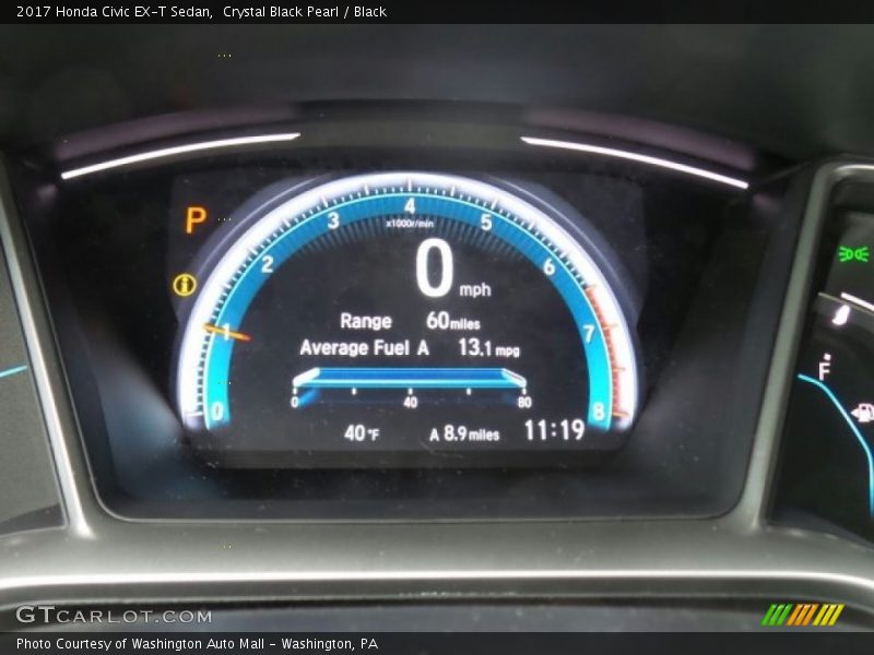 Crystal Black Pearl / Black 2017 Honda Civic EX-T Sedan
