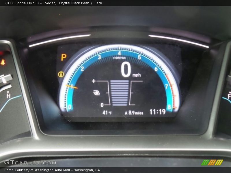 Crystal Black Pearl / Black 2017 Honda Civic EX-T Sedan