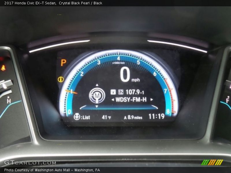Crystal Black Pearl / Black 2017 Honda Civic EX-T Sedan