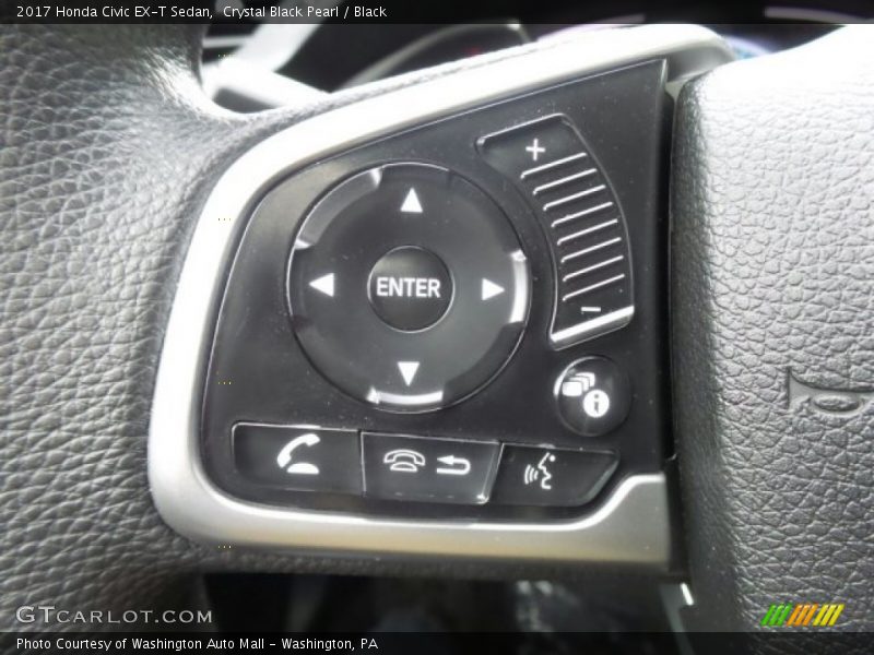 Crystal Black Pearl / Black 2017 Honda Civic EX-T Sedan