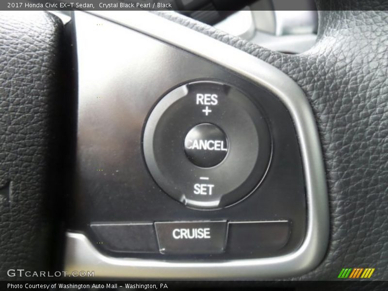 Crystal Black Pearl / Black 2017 Honda Civic EX-T Sedan