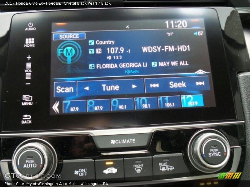 Crystal Black Pearl / Black 2017 Honda Civic EX-T Sedan
