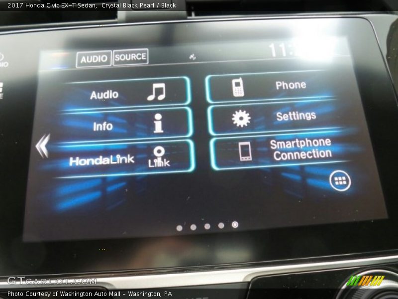 Crystal Black Pearl / Black 2017 Honda Civic EX-T Sedan