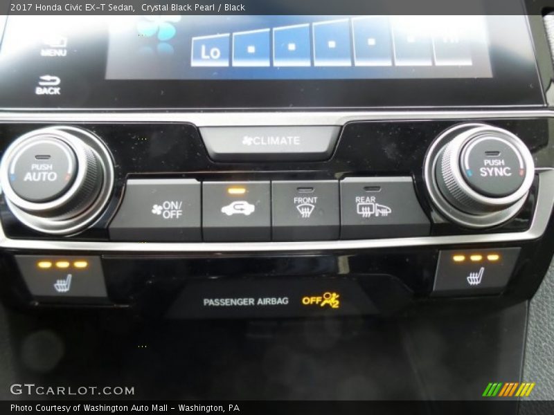 Crystal Black Pearl / Black 2017 Honda Civic EX-T Sedan