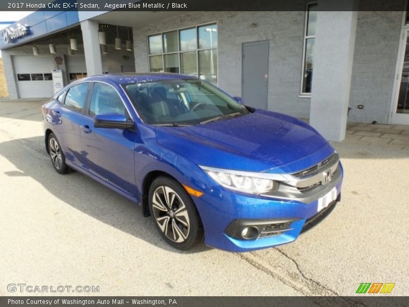 Aegean Blue Metallic / Black 2017 Honda Civic EX-T Sedan