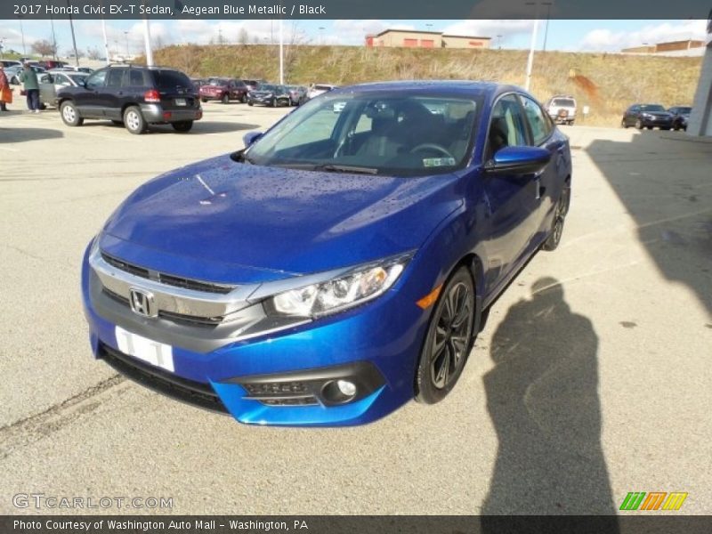 Aegean Blue Metallic / Black 2017 Honda Civic EX-T Sedan