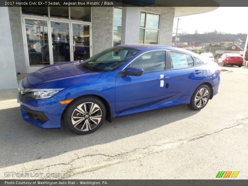 Aegean Blue Metallic / Black 2017 Honda Civic EX-T Sedan