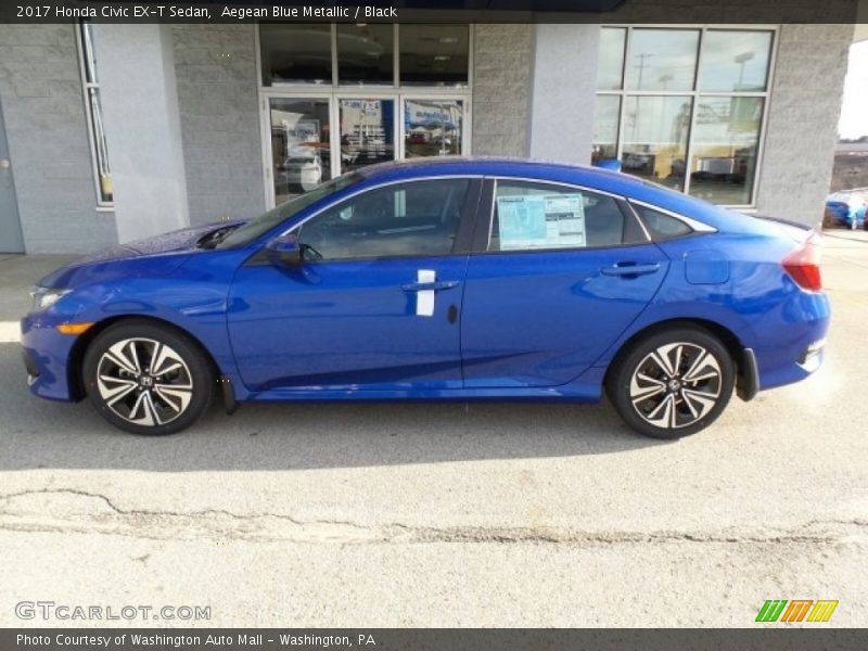 Aegean Blue Metallic / Black 2017 Honda Civic EX-T Sedan