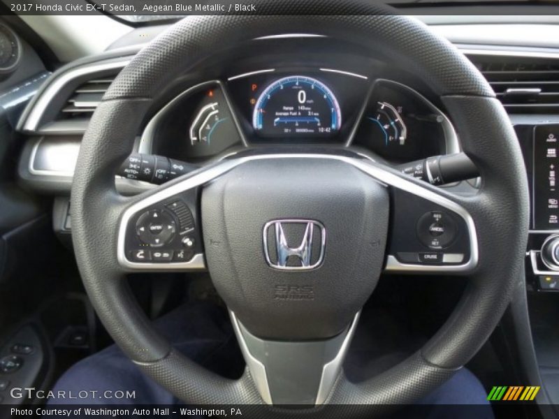 Aegean Blue Metallic / Black 2017 Honda Civic EX-T Sedan