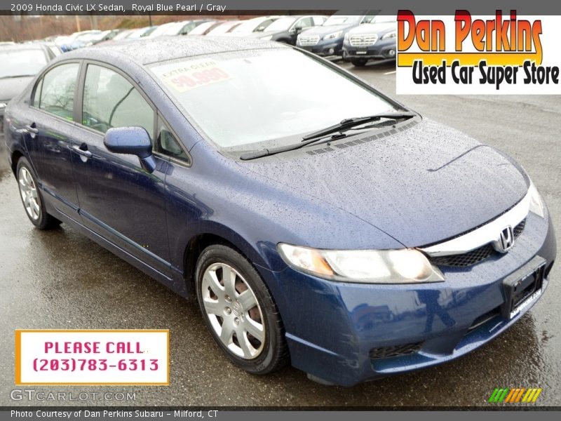 Royal Blue Pearl / Gray 2009 Honda Civic LX Sedan