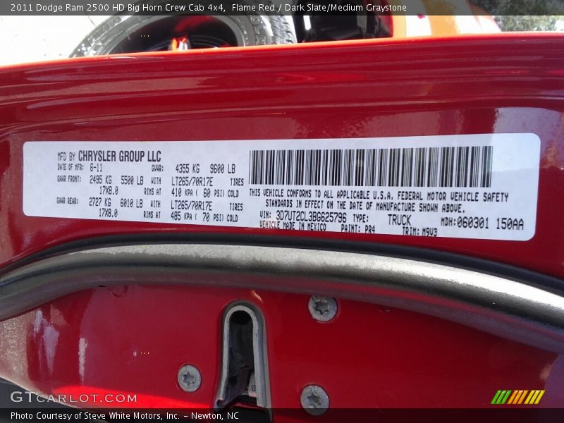 Flame Red / Dark Slate/Medium Graystone 2011 Dodge Ram 2500 HD Big Horn Crew Cab 4x4