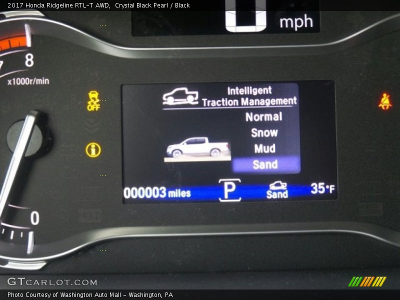 Crystal Black Pearl / Black 2017 Honda Ridgeline RTL-T AWD