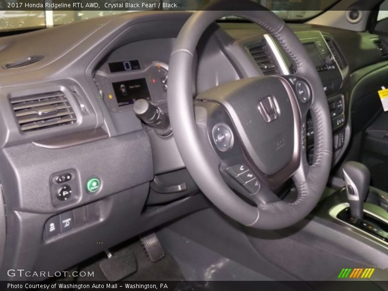 Crystal Black Pearl / Black 2017 Honda Ridgeline RTL AWD